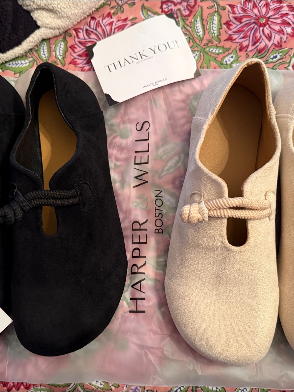 Camilla Black Lace-Front Suede-Look Comfort Flats - Picture 5 of 5